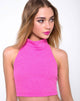Image of Sharma Crop Top in Knit Crink Hot Pink