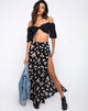 Image of Shayk Maxi Skirt in Grunge Daisy Floral