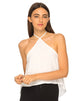 Image of Shea Halter Swing Crop Top in White