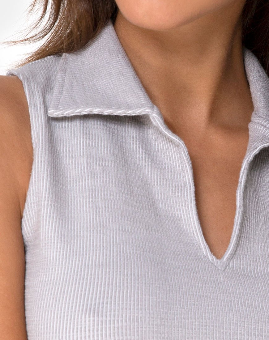 Image of Shenia Crop Top in Rib Grey