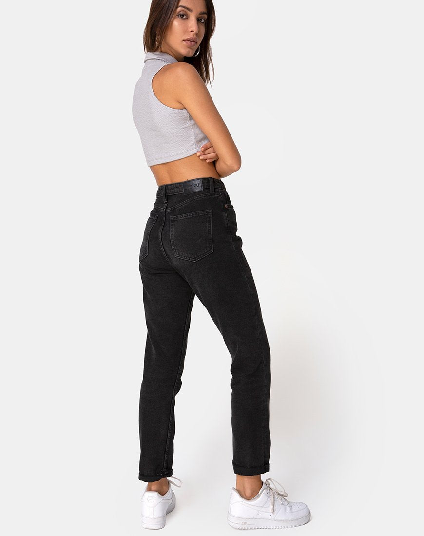 Image of Shenia Crop Top in Rib Grey