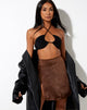 Image of Shenka Mini Skirt in Satin Rich Brown