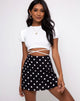 Image of Sheny Mini Skirt in 80s Polka Black