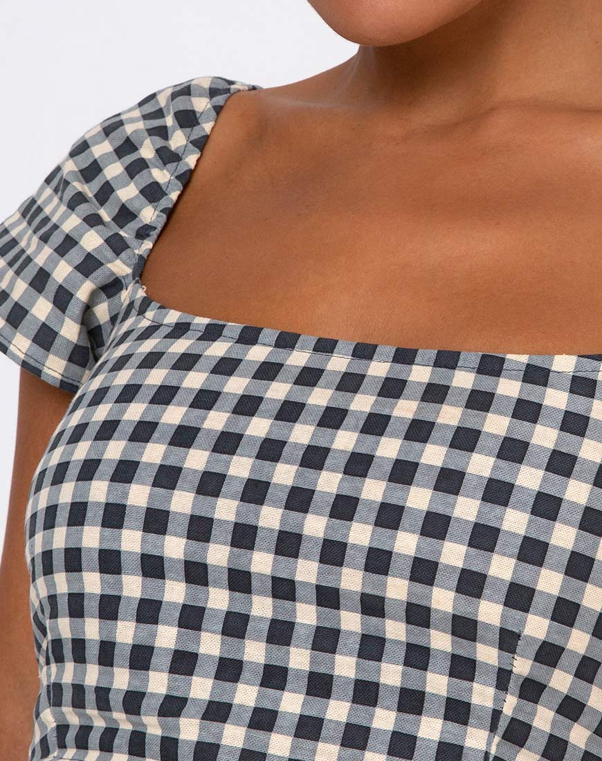 Image of Cindy Crop Top in Gingham Cream