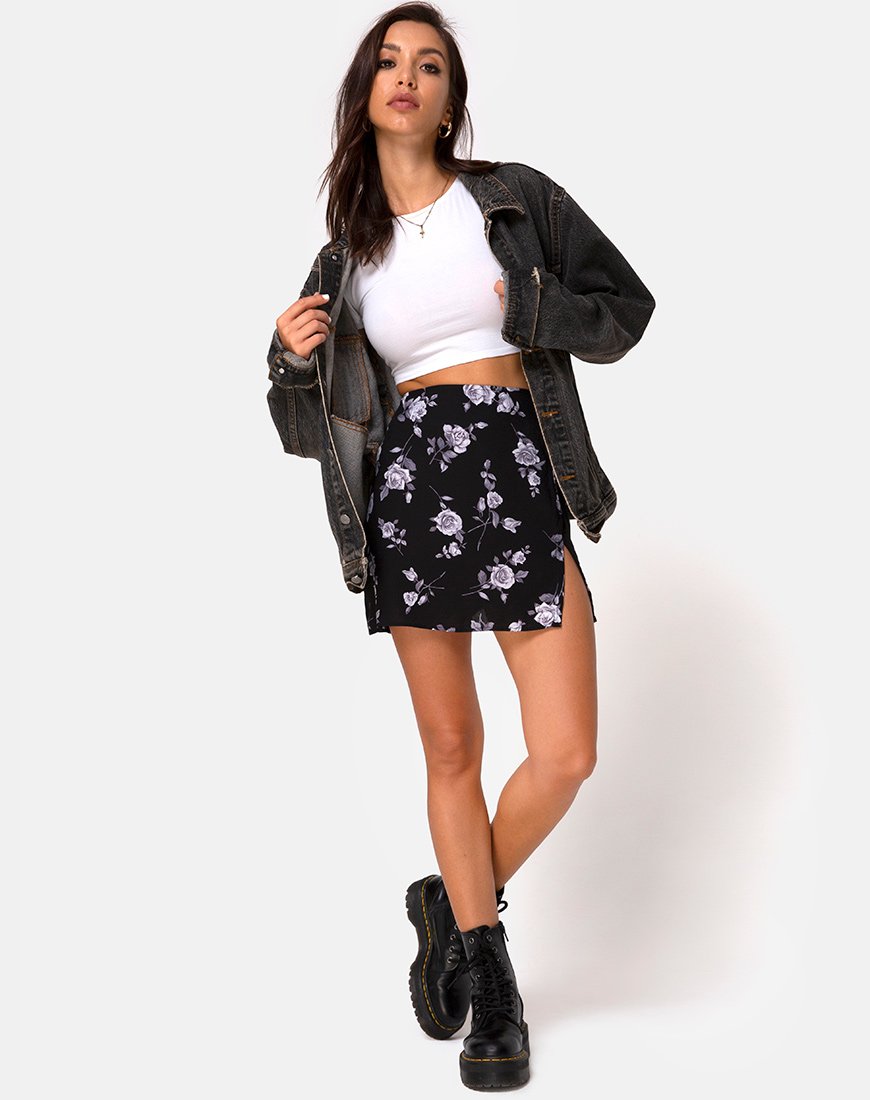 High Waist Mini Floral Skirt | Sheny – motelrocks-com-us