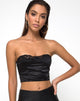 Image of Shisui Bralet In Black satin with Lace