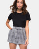 Image of Melange High Waist Short in Grey Charles Check