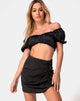 Image of Shoti Mini Skirt in Satin Black