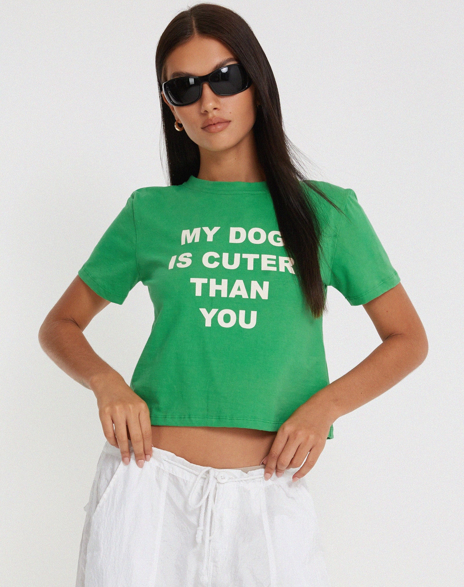 Green Short Sleeve Crew Neck Slogan Tee | Shrunk – motelrocks-com-us