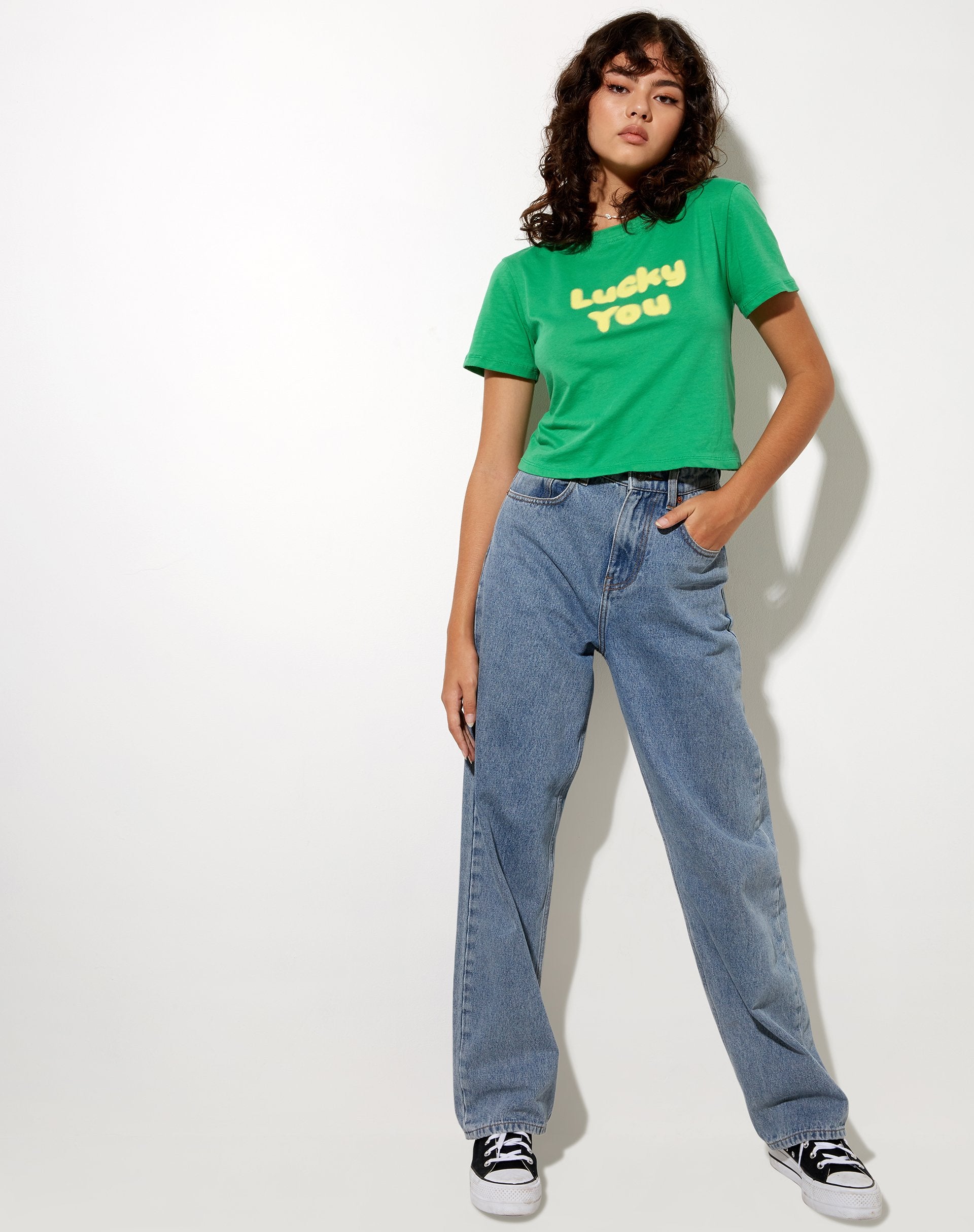 Image of Shrunk Tee in Green Lucky you