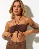 Image of Shuji Crop Top in Lycra Deep Mahogany