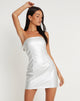 Image of Siena Bandeau Mini Dress in PU Silver