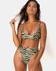 Image of Sikila Bikini Top in Khaki Tiger