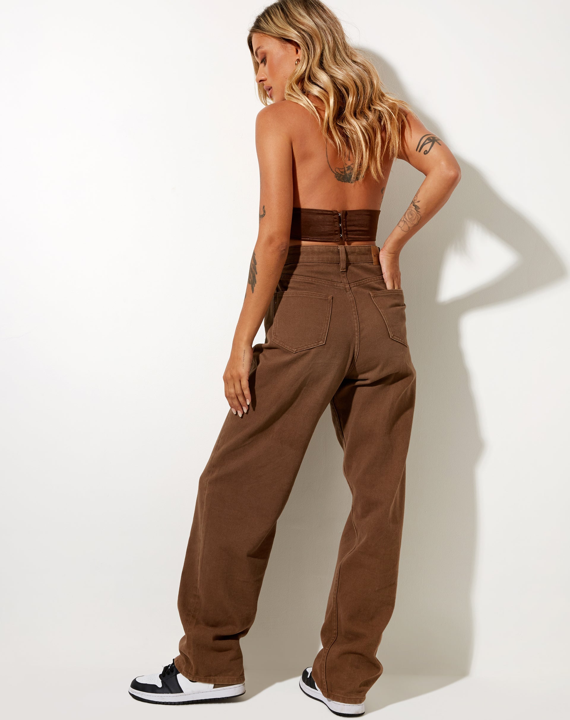 Image of Silta Crop Top in Satin Chocolate