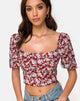 Image of Silvia Top in Floral Charm Red