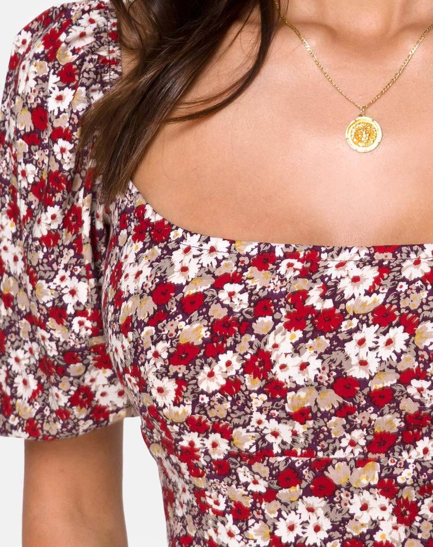 Image of Silvia Top in Floral Charm Red