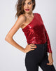 Image of Tia Top in Fishcale Sequin Ruby
