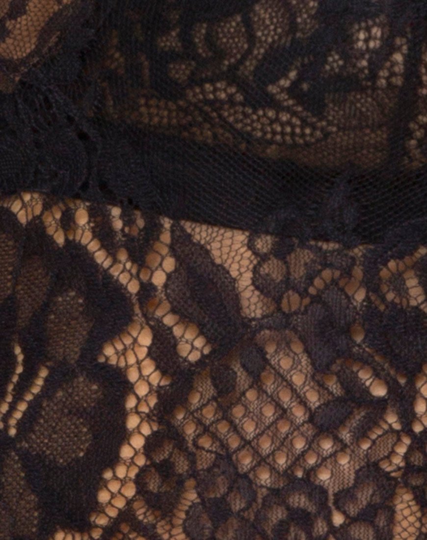 Image of Sinhor Crop Top in Lace Black