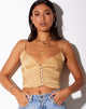 Image of Sipa Crop Top in Satin Zebra Caramel