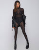 Image of Sita Unitard in Net Crystal Black