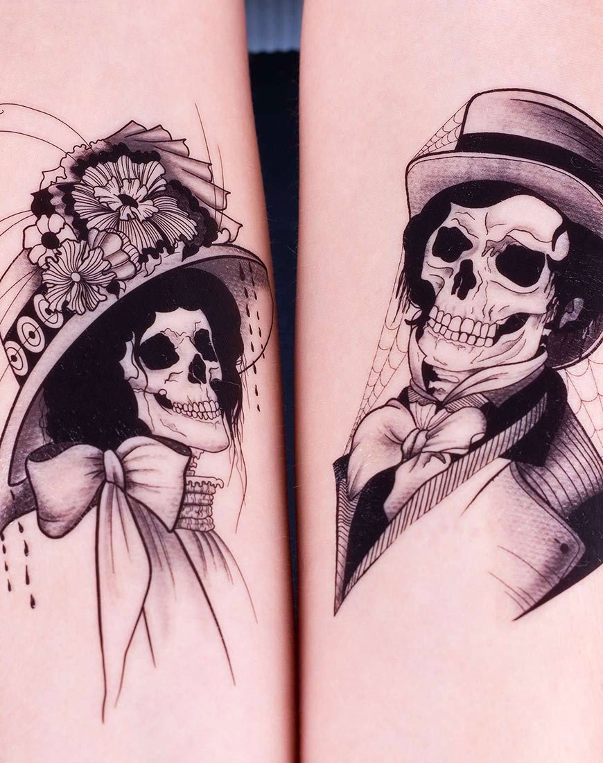 Skeleton Bride And Groom Tattoos skeleton-bride-and-groom-tattoos