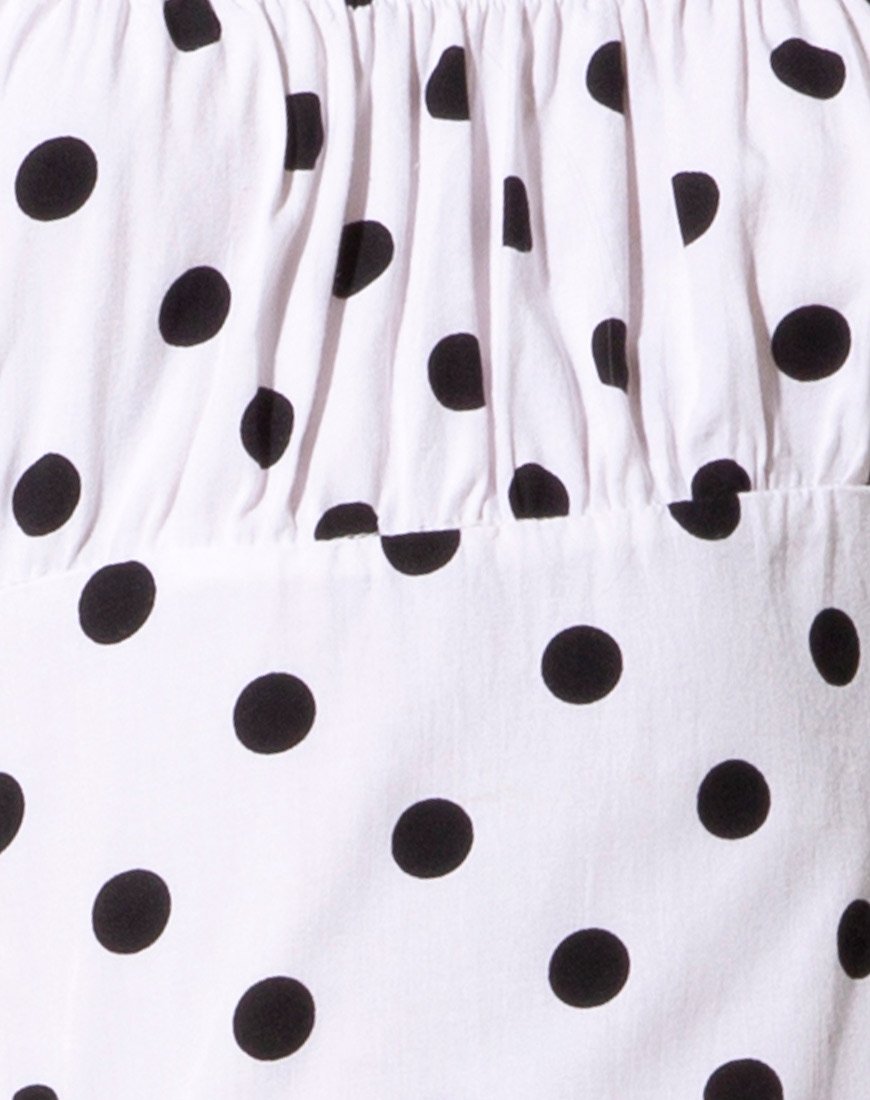 Square Neck Polka Dot Mini Dress | Varie – motelrocks-com-us