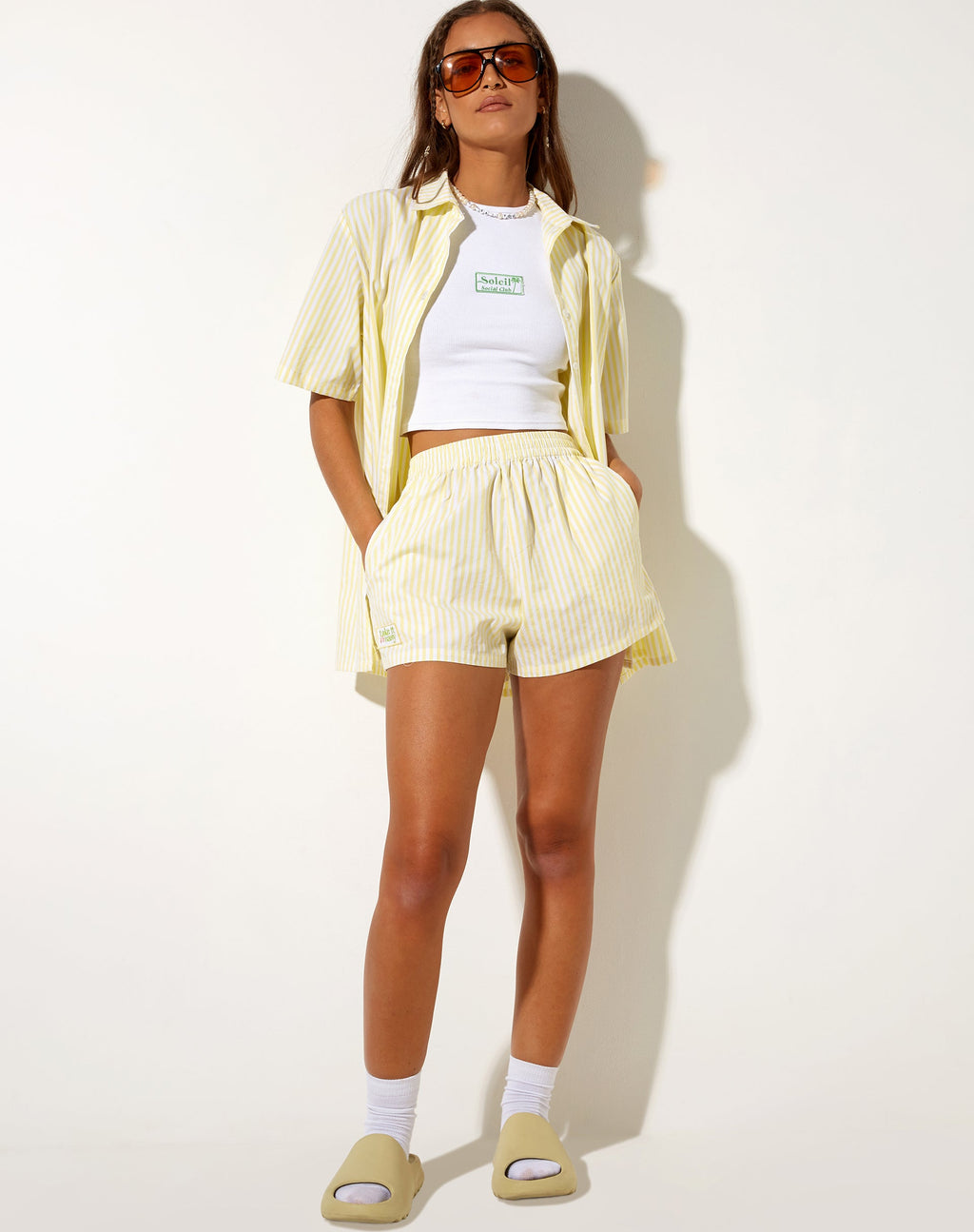 Lala Shorts in Transparent Yellow Take It Easy