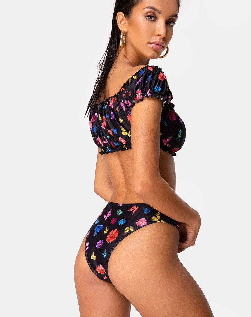 Image of Sofia Bikini Top in Butterfly Floral