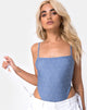 Image of Solemo Bodice in Blue Denim Hot Fix