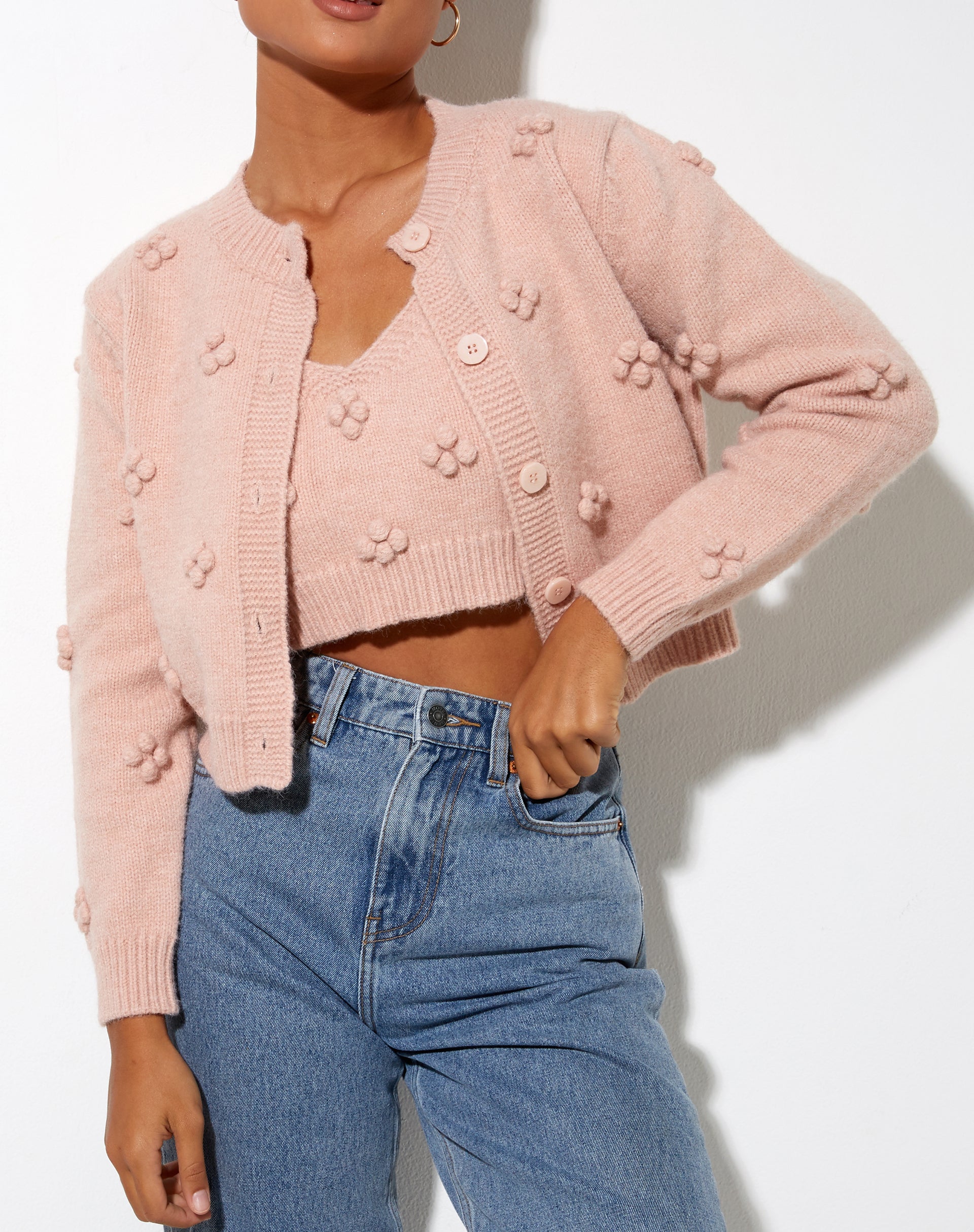 Image of Stevy Cardi in Soft Pink