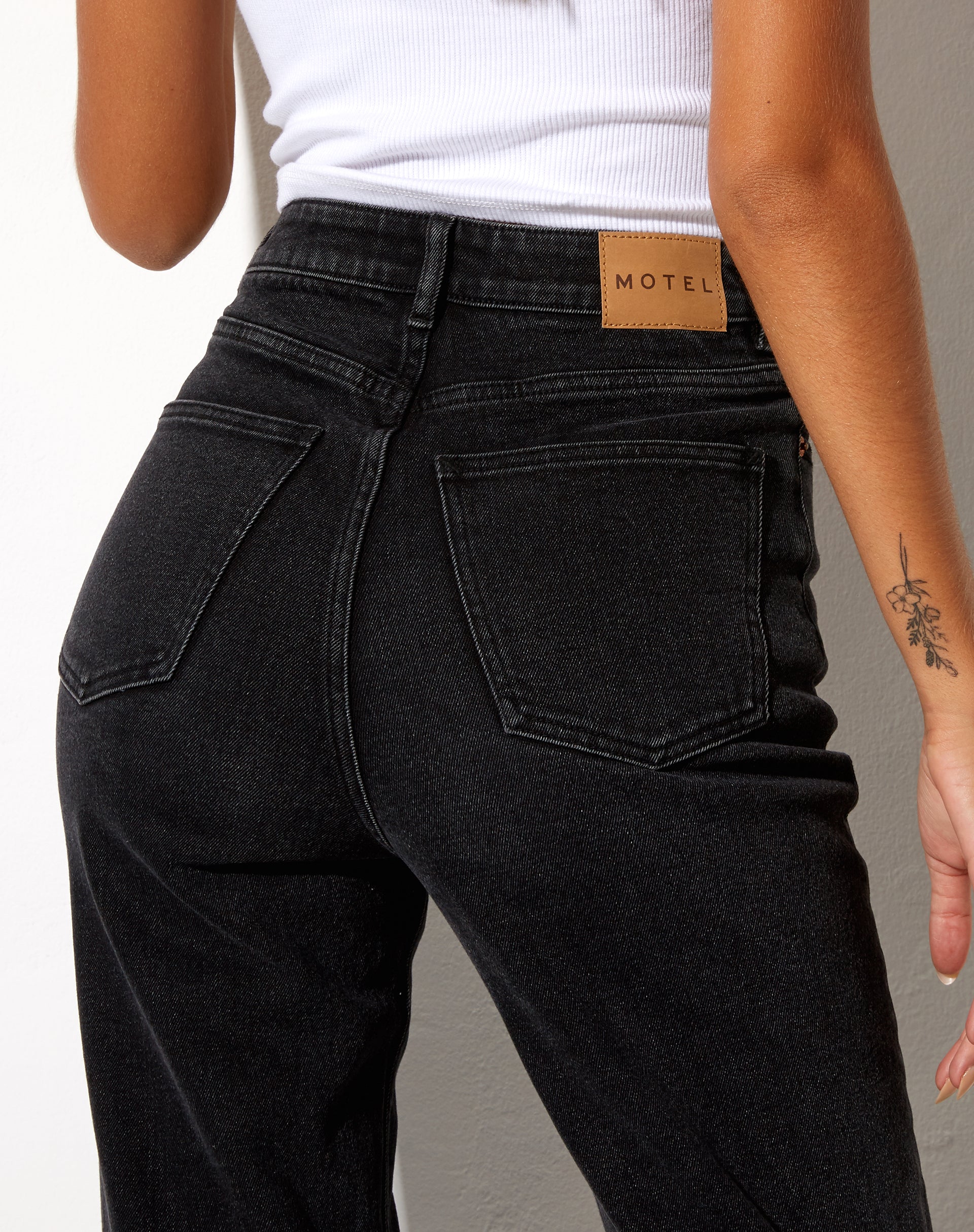 Black High Waisted Straight Jeans | Straight Leg – motelrocks-com-us | Straight-Fit Jeans