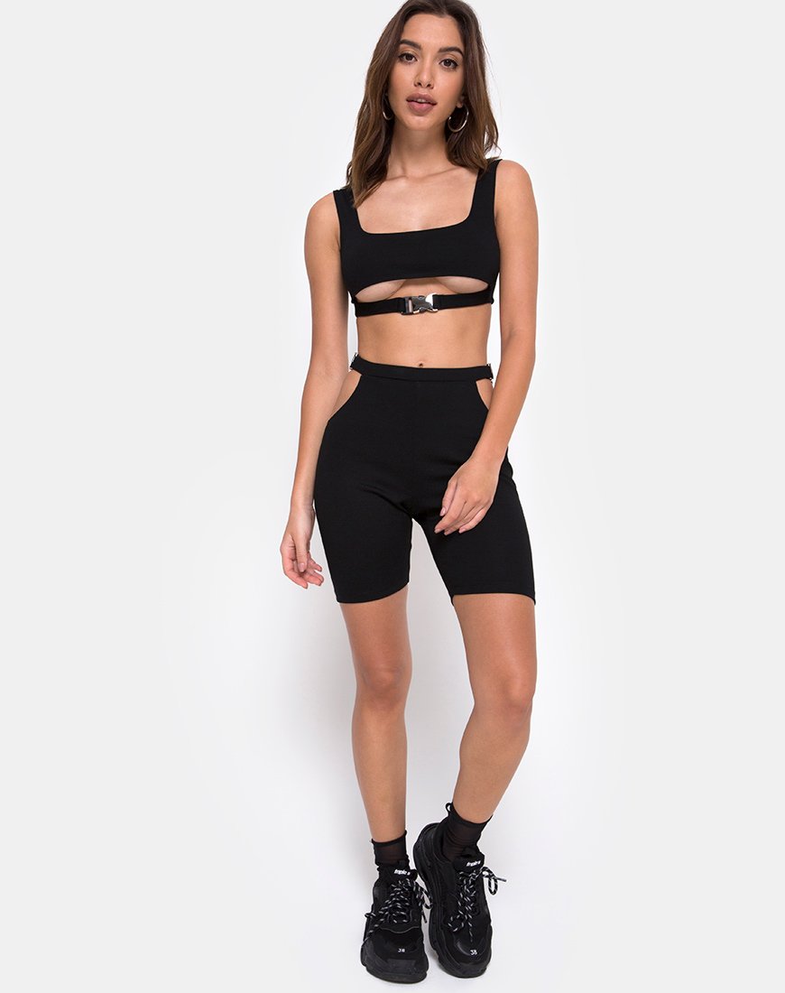 Image of Sula Bike Short in Black with Silver Clips