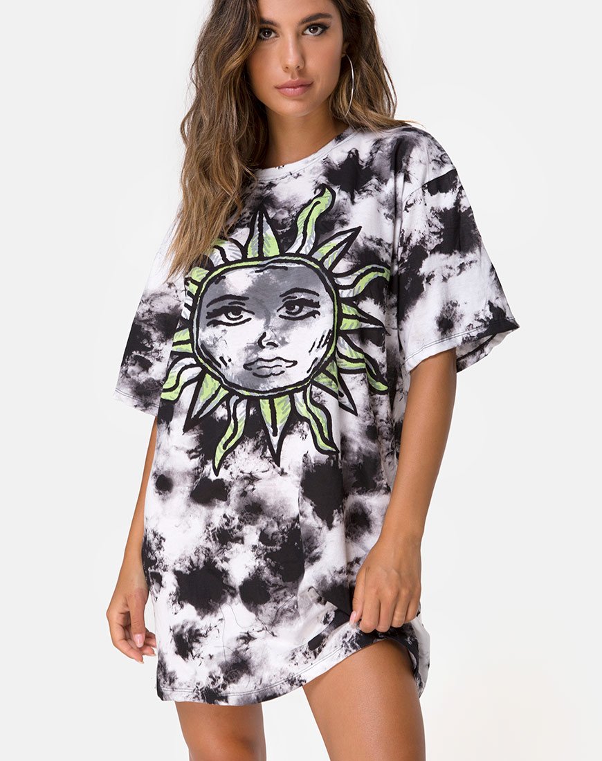 Image of Sunny Kiss Tee in Tie Dye Celestial Lime