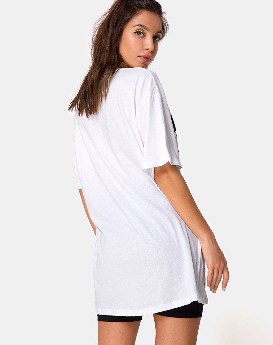 Image of Sunny Kiss Tee in White with Black Dream Scape