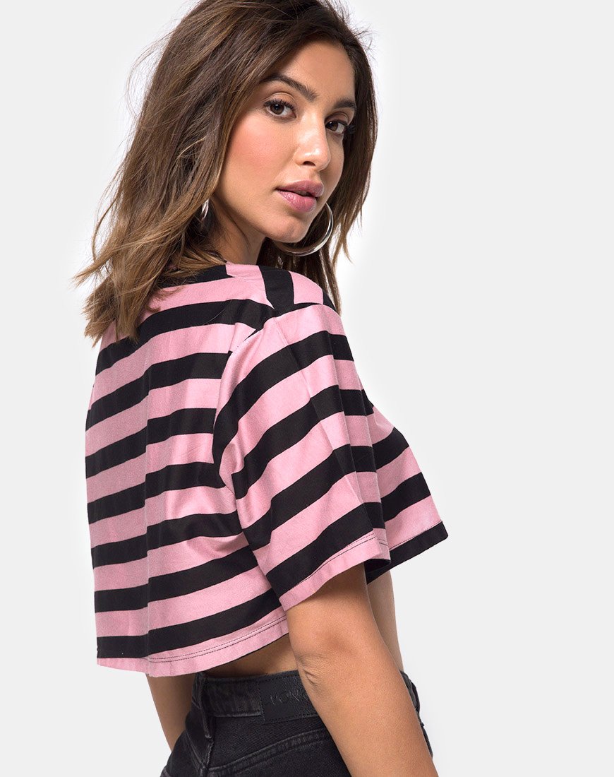 Image of Super Cropped Tee in Campbell Stripe
