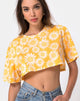 Image of Super Crop Tee in Sunkissed Floral Yellow