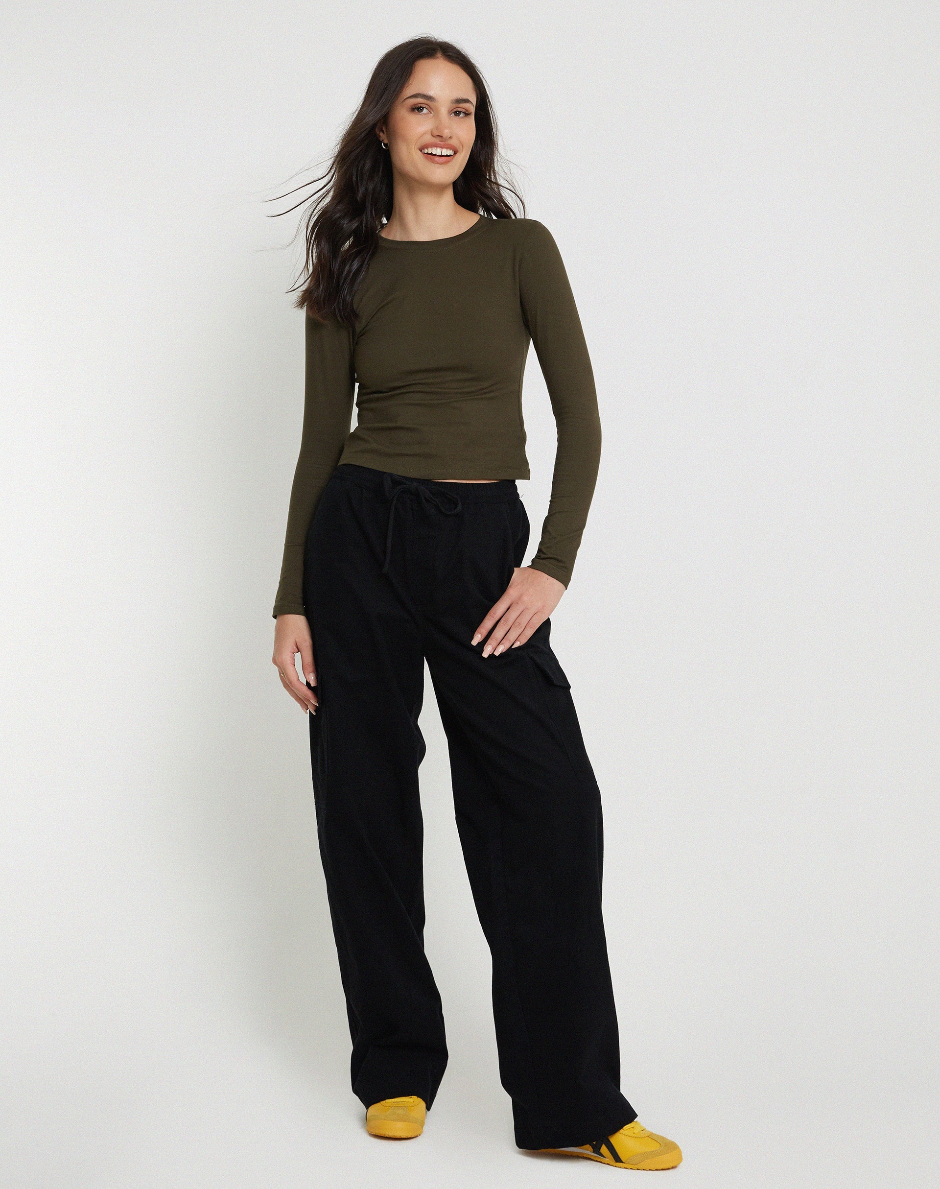 Image of Suratmi Long Sleeve Top in Olive