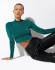 image of Tadita Crop Top in Crepe Forest Green