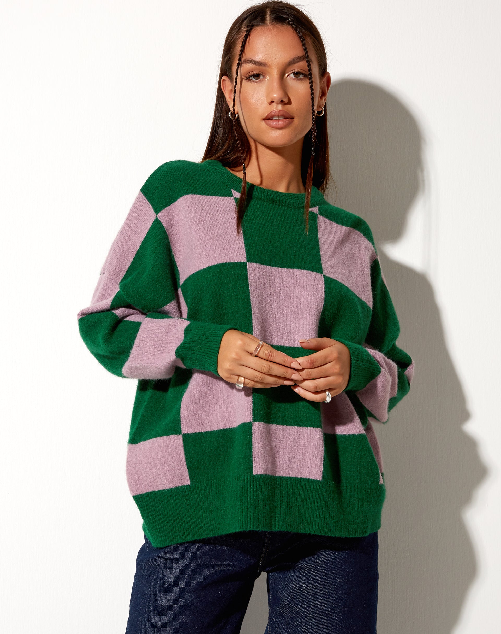 Image of Tamari Sweatshirt in Pink and Green