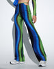 Image of MOTEL X OLIVIA NEILL Mares Flare Trouser in Solarized Green and Blue