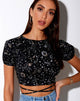 Image of Tasya Crop Top in Astro Black