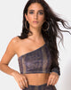 Image of Tatiana Top in Velvet Brown Snake