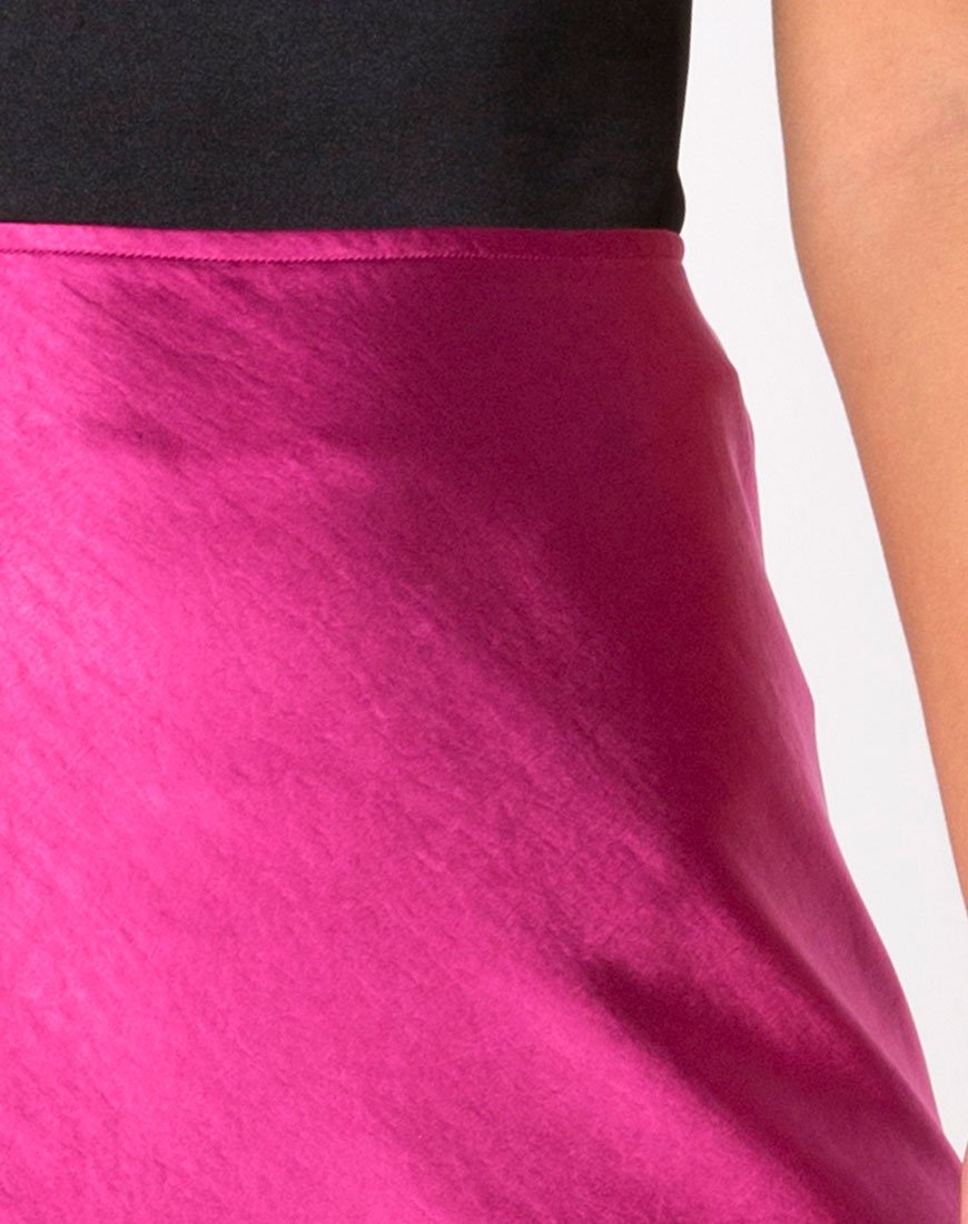 Image of Tauri Skirt in Satin Magenta