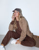 Image of Duster Coat in Houndstooth Brown Check