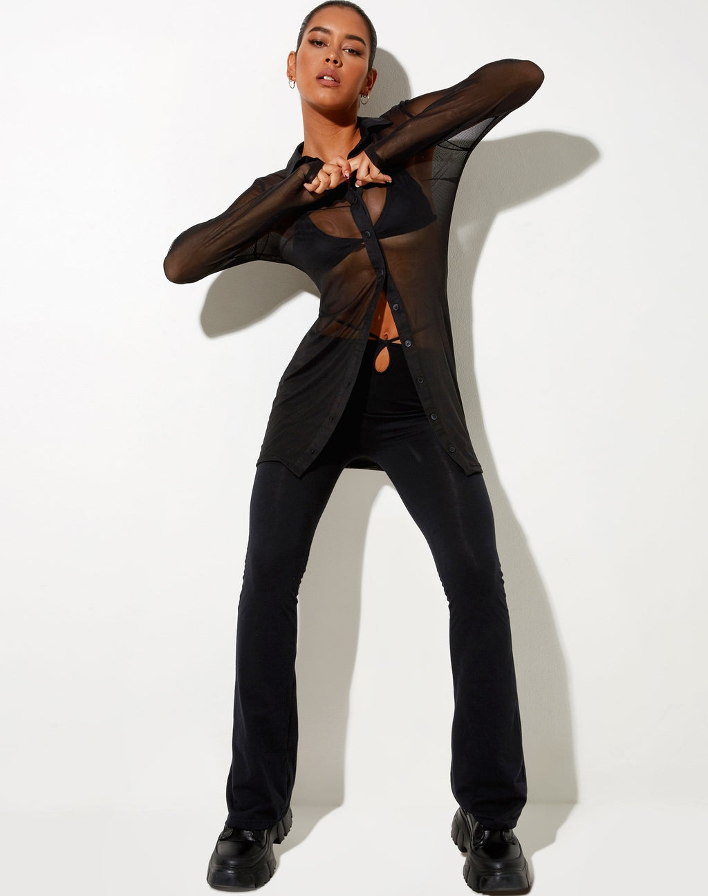 Tere Shirt in Mesh Black