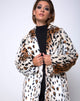 Image of Tina Coat in Leopard Faux Fur