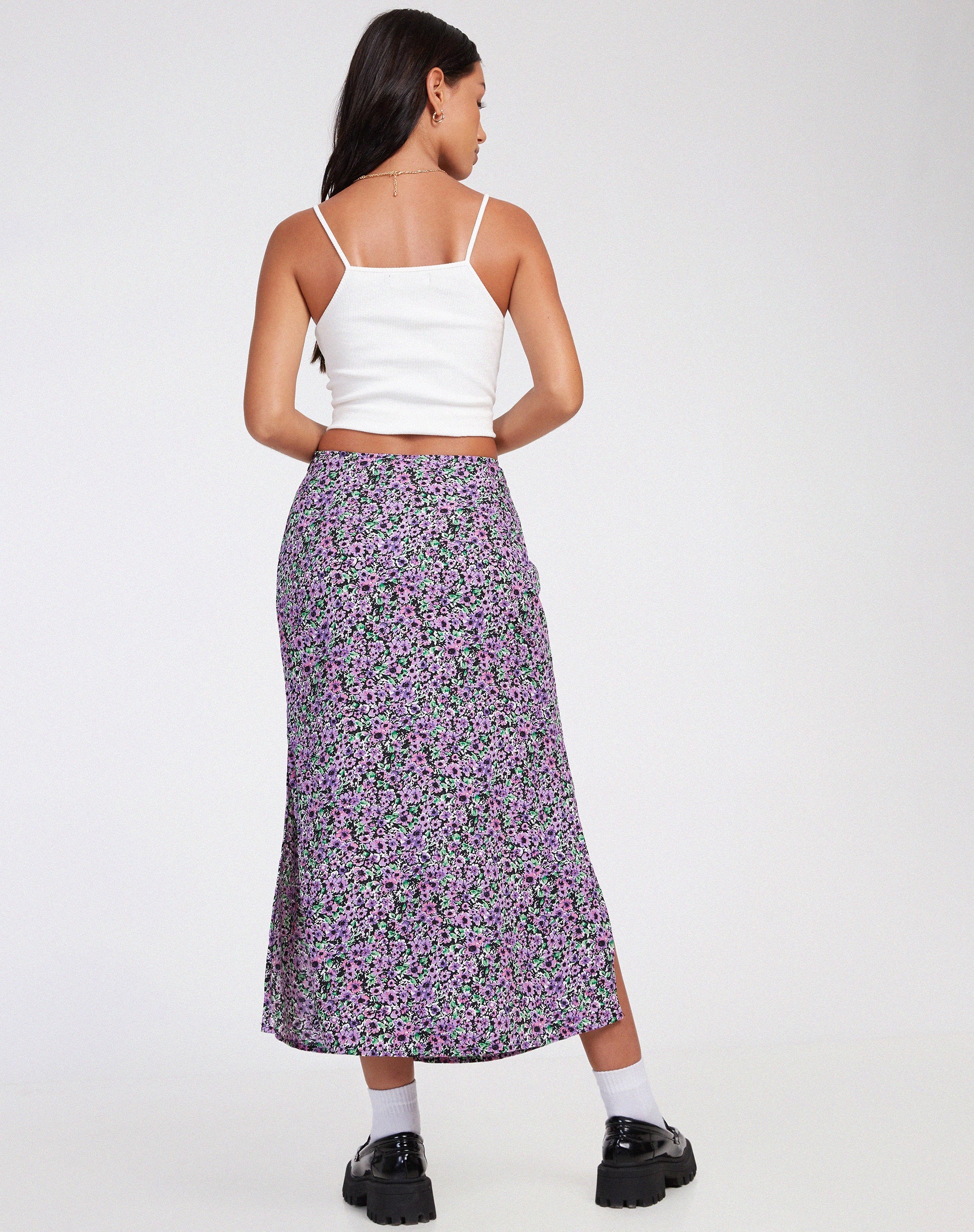 image of Tindra Midi Skirt in Lilac Blossom