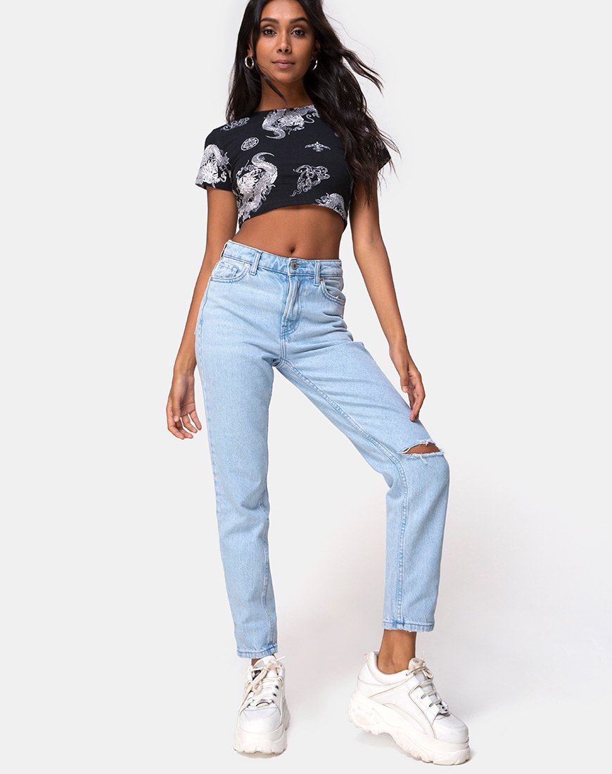 Cropped Dragon Top | Tindy – motelrocks-com-us