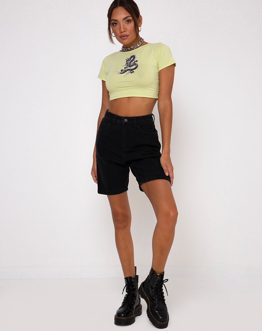Image of Tindy Crop Top in Pistachio Dragon Embro