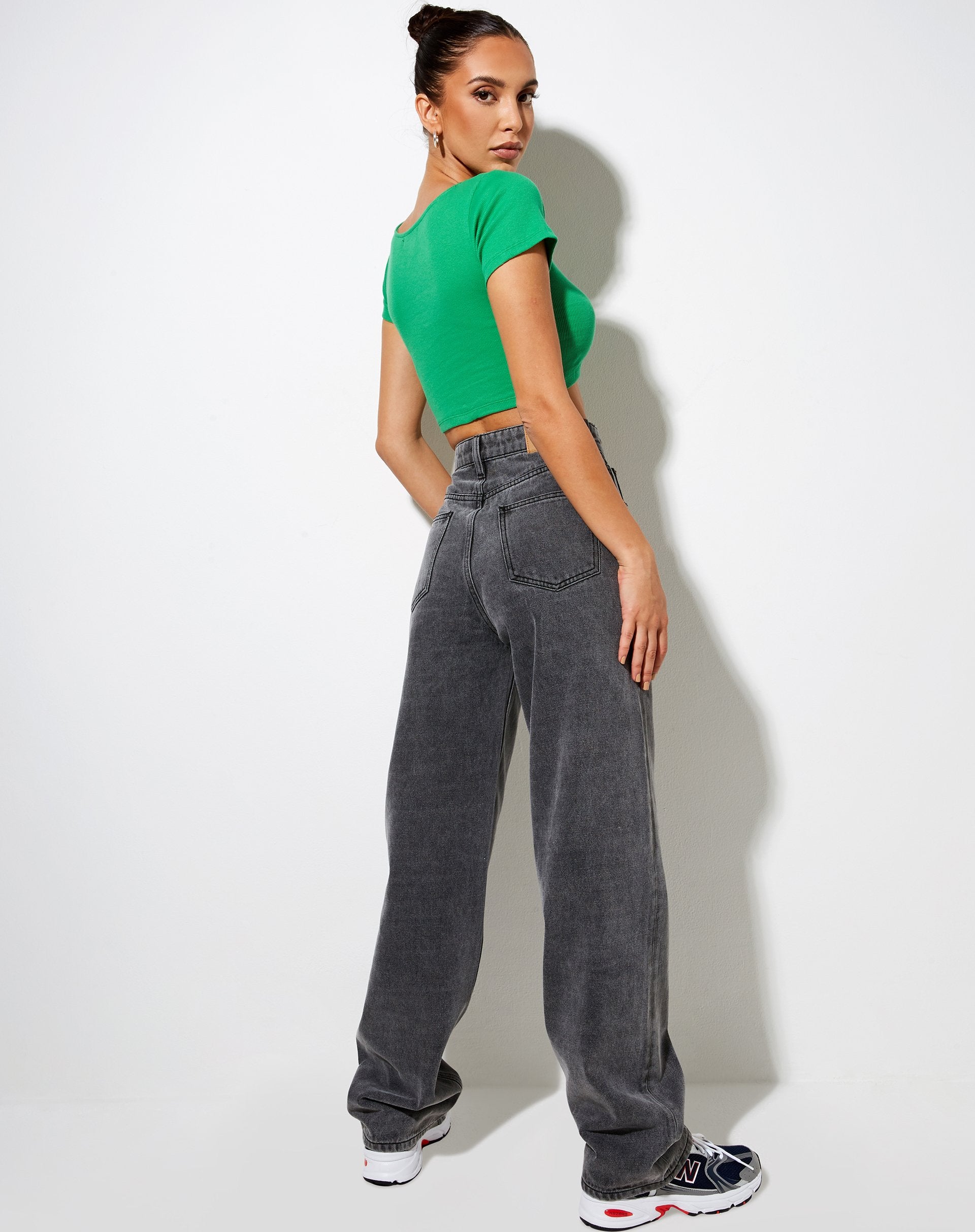Image of Tindy Crop Top in Rib Fun Green Bellissimo